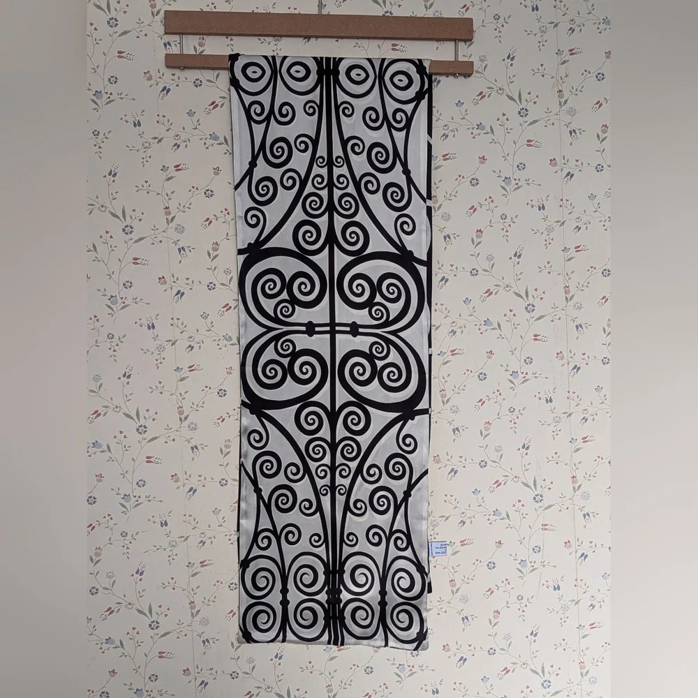 MMA Silk Scarf Double Sided Ethnic Tribal Island Art to Wear Rectangular Musuem
